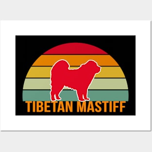 Tibetan Mastiff Vintage Silhouette Posters and Art